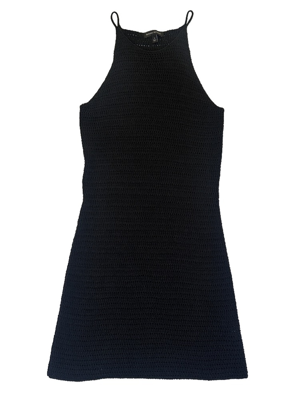 Banana Republic Black Crochet Open Knit Mini Dress Size S Beach Cover Up